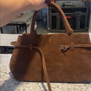 Chic Brown Suede Satchel